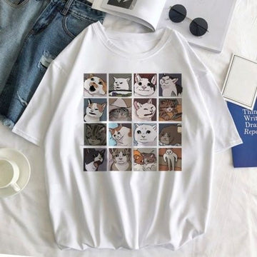 Canvas Cats Graphic Drop Shoulder Oversized Tee