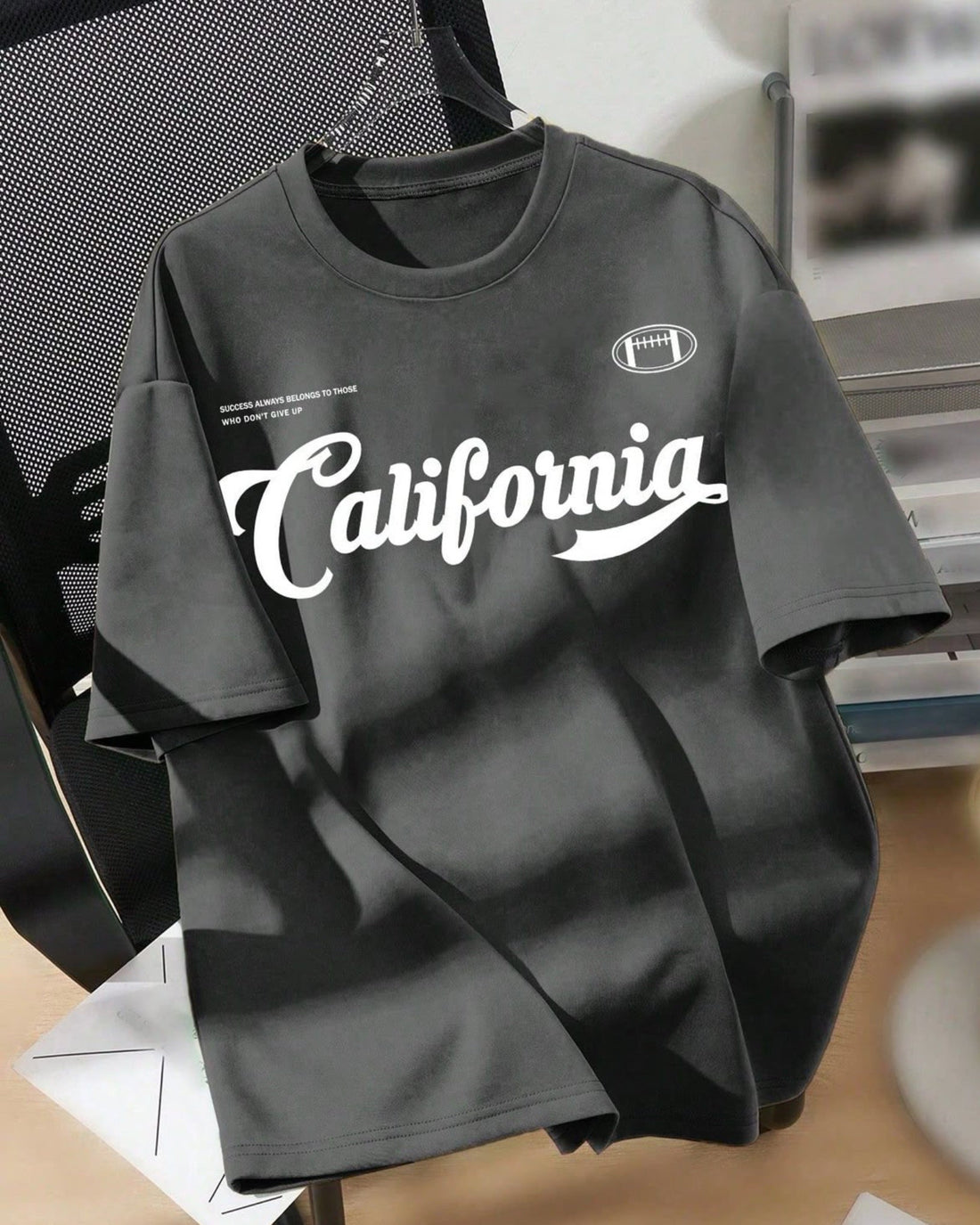 California Graphic Drop Shoulder Oversized T-shirt D-Grey