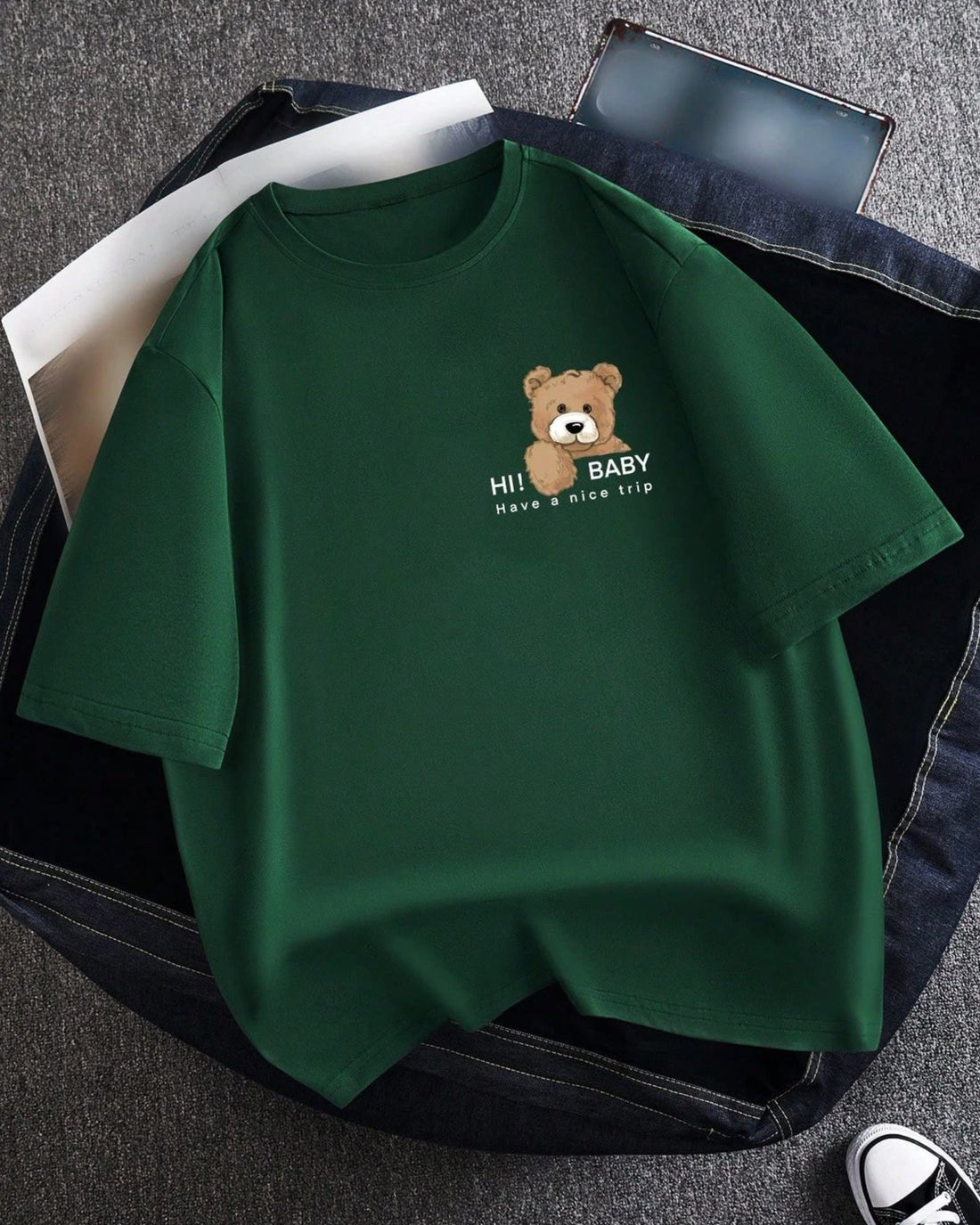Baby Bear Graphic Drop Shoulder Oversized T-shirt
