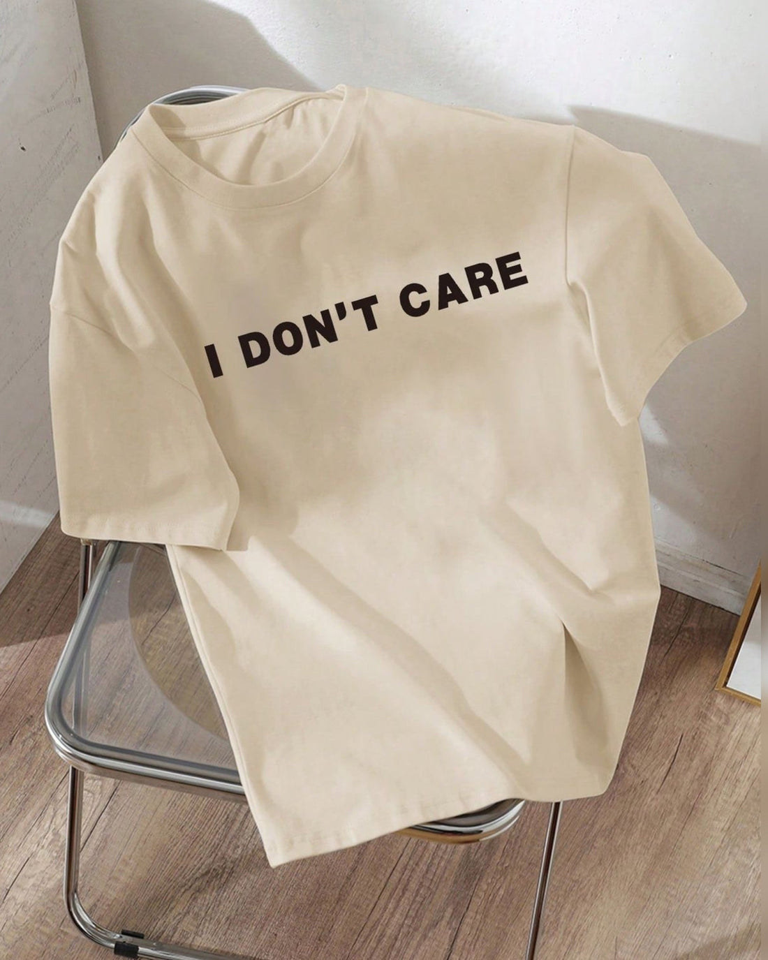I Don’t Care Graphic Drop Shoulder Oversized T-shirt