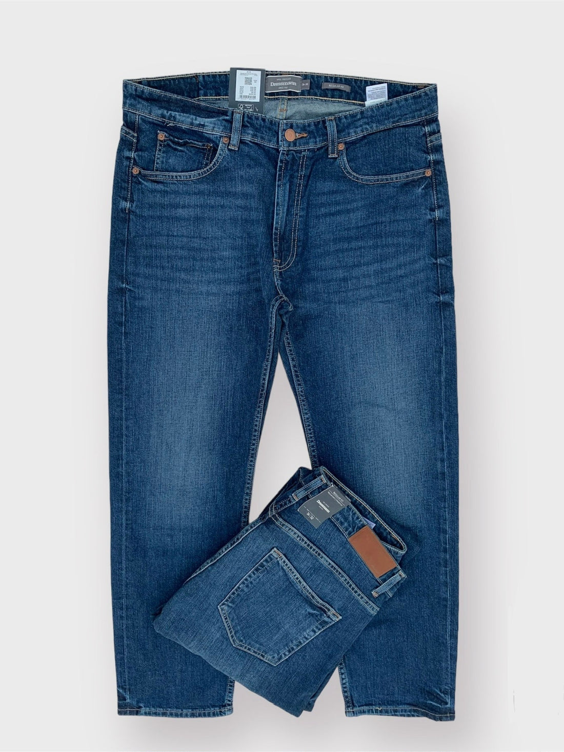 Men's Regular Fit Stretch Jeans - Medium Blue