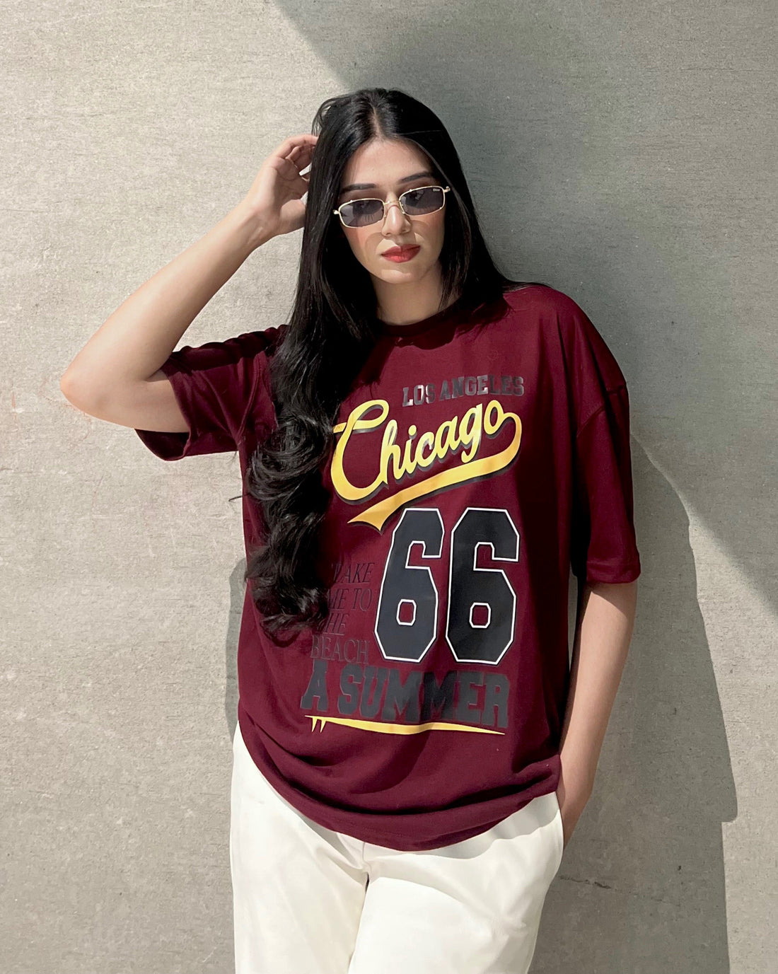 Chicago Graphic Drop Shoulder Oversized T-shirt