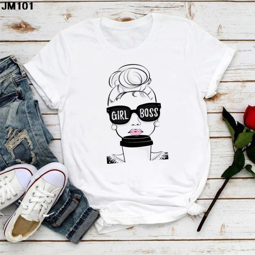 Girl Boss Graphic Drop Shoulder Oversized T-shirt