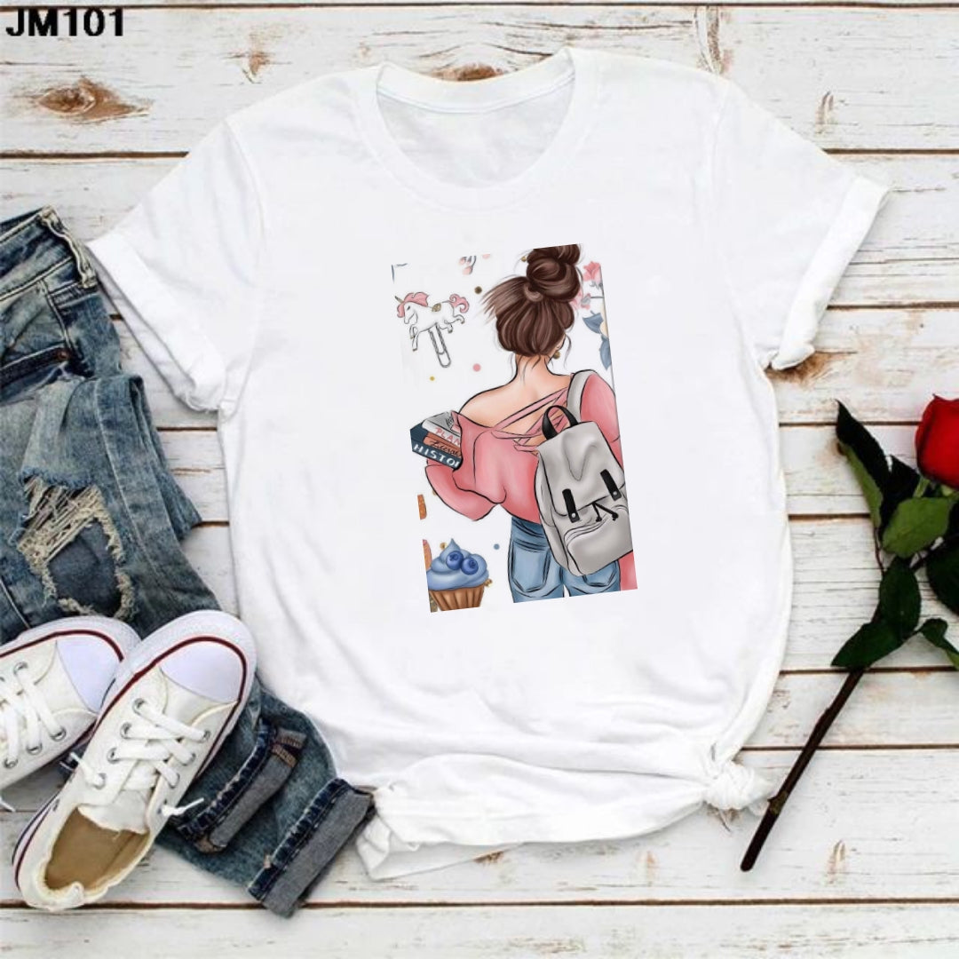 Dream Girl Vaccy Graphic Drop Shoulder Oversized T-shirt